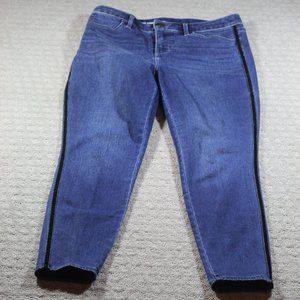Talbots Size 8P Flawless Velour Side Stripe High Waist Jegging Ankle Blue Jeans